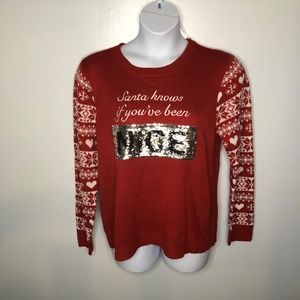Merry Wear Women'sChristmas Reverse Sequin Sweater